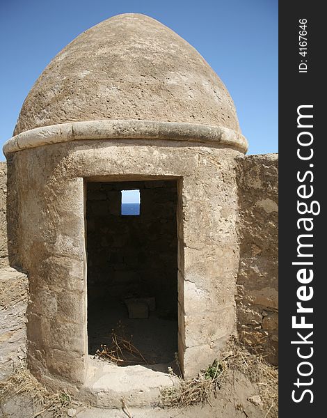 Defense turret at the retimno castle in crete. Defense turret at the retimno castle in crete