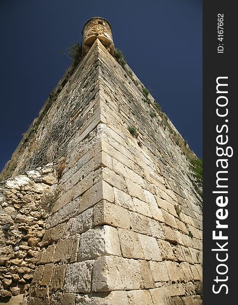 Corner wall of the retimno castle in crete. Corner wall of the retimno castle in crete