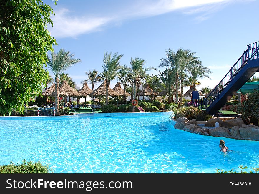 Luxurious swimming pool in Sharm el Shekh Hotel