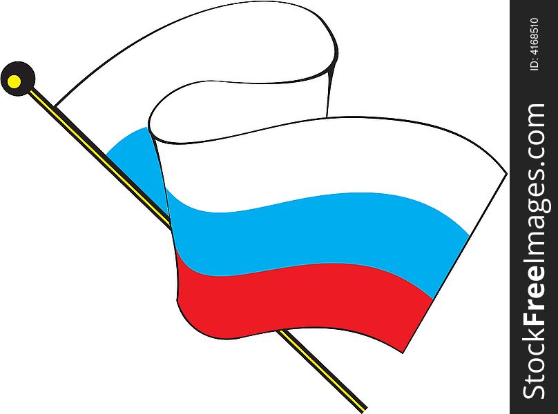 Flag of Russia, illustration, red, dark blue, white, black, white background