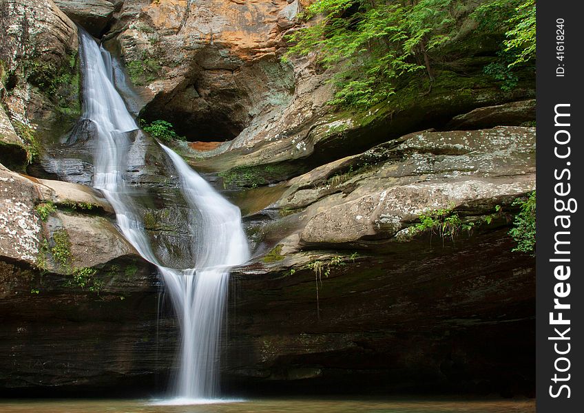 A snapshot of Cedar Falls in Hocking Hills State Park in July.