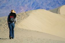Desert Dune Hiker Royalty Free Stock Photos Desert Dune Hiker Royalty Free Stock Photos