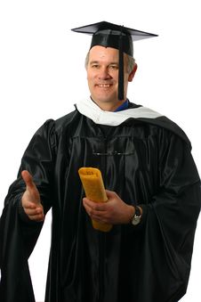 Professor With Diploma In Hand Offering Handshake Stock Image Professor With Diploma In Hand Offering Handshake Stock Image