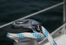 Stainless Steel Winch And Sheet Royalty Free Stock Photo Stainless Steel Winch And Sheet Royalty Free Stock Photo