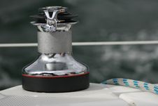 Stainless Steel Winch And Sheet Royalty Free Stock Images Stainless Steel Winch And Sheet Royalty Free Stock Images