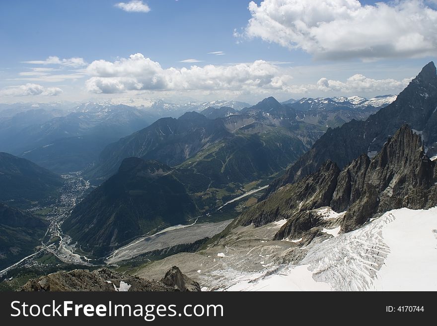 Glacier And Valley - Chamonix, France