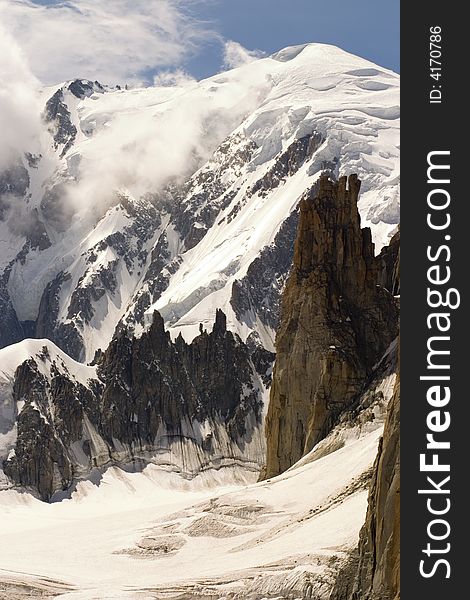 Mont Blanc under the August sky. Mont Blanc under the August sky.