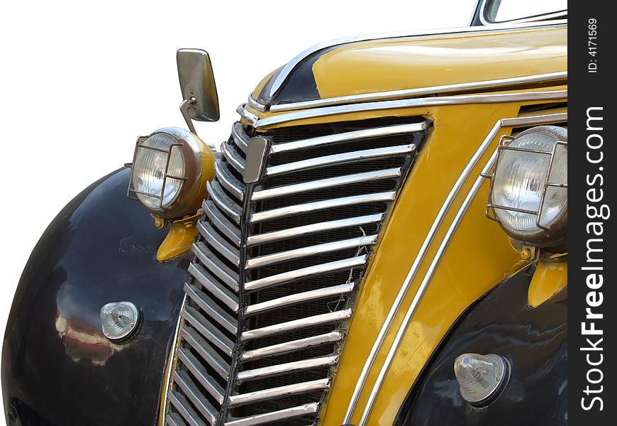 Radiator Of Old Yellow Car