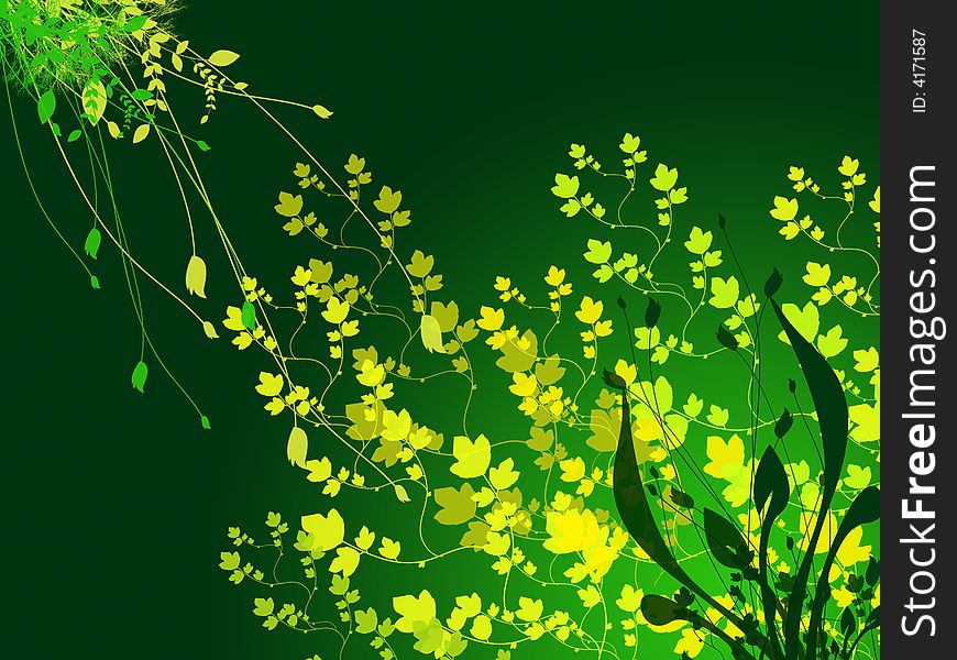 Shining bright plant foliage illustration