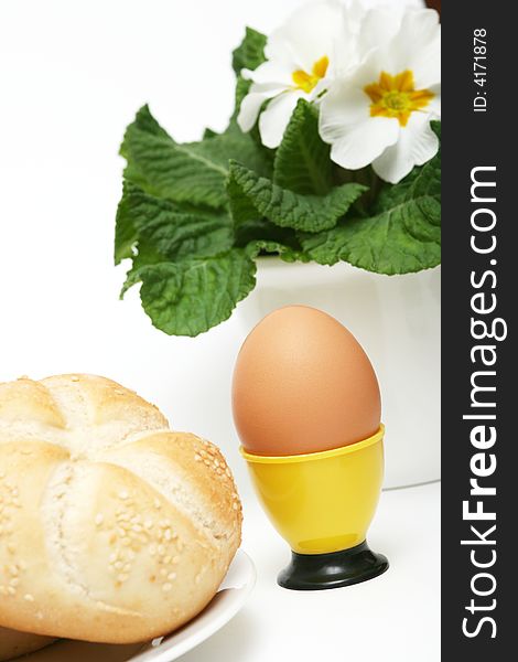 Nature egg,roll for breakfast with flower. Nature egg,roll for breakfast with flower.