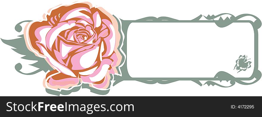 Rose and butterfly vector illustration