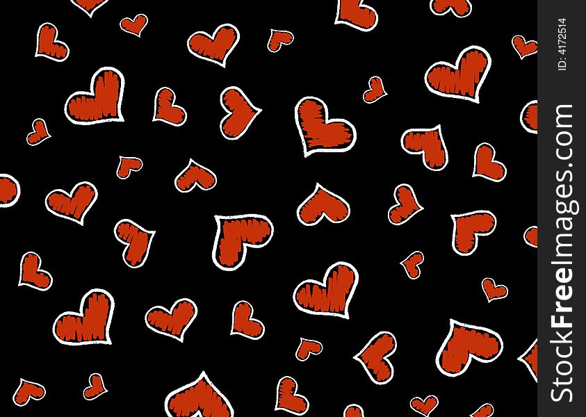 Red Hearts background / texture