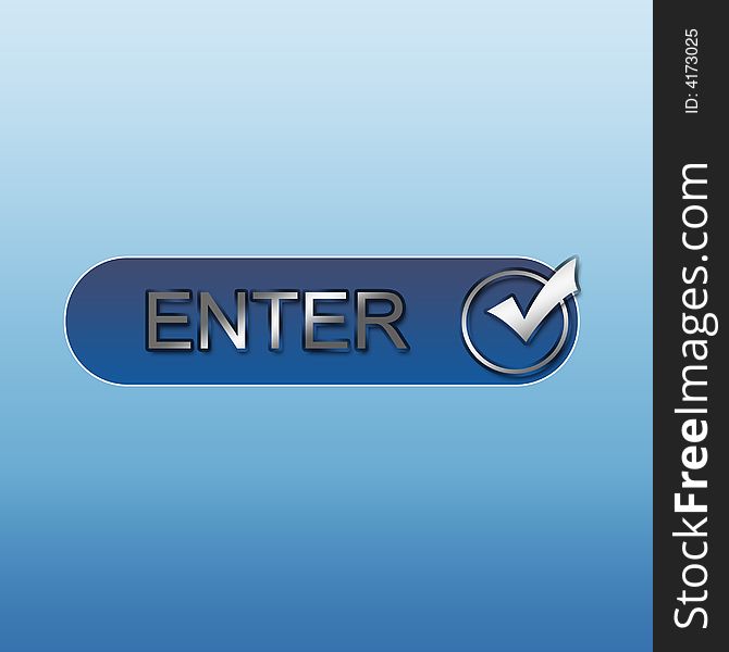 Presentation Graphic Button Enter in Blue. Presentation Graphic Button Enter in Blue