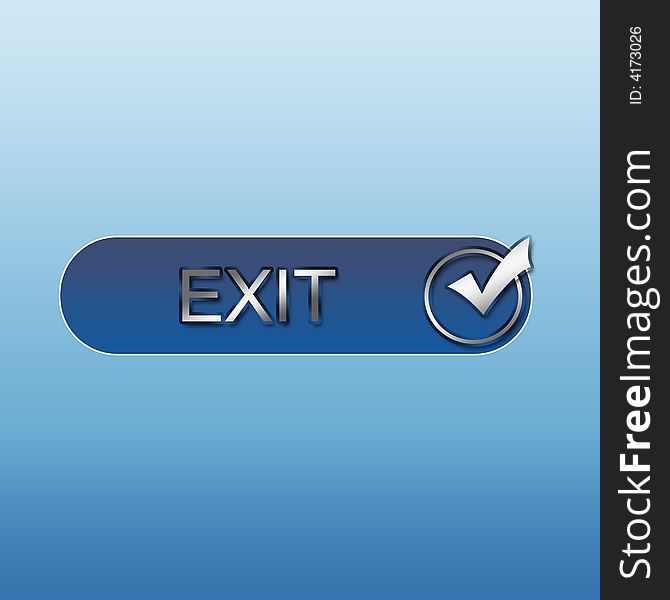 Presentation Business Exit Button in Blue and Silver