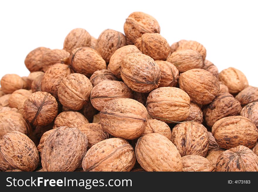 Walnuts isolated on white background. Walnuts isolated on white background