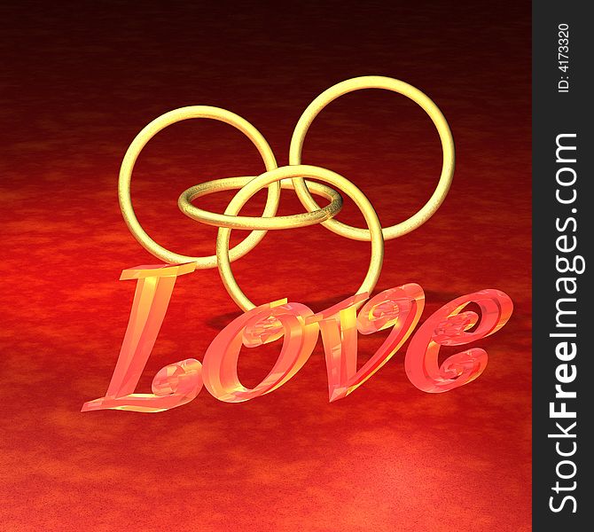 3D Logo Presentation Graphic, Love , Rings. 3D Logo Presentation Graphic, Love , Rings