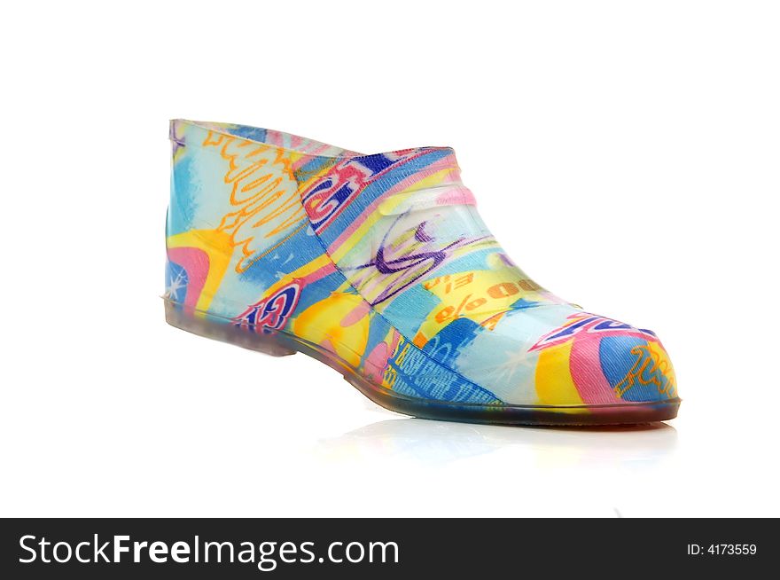 Iridescent Rubber Boots Isolated