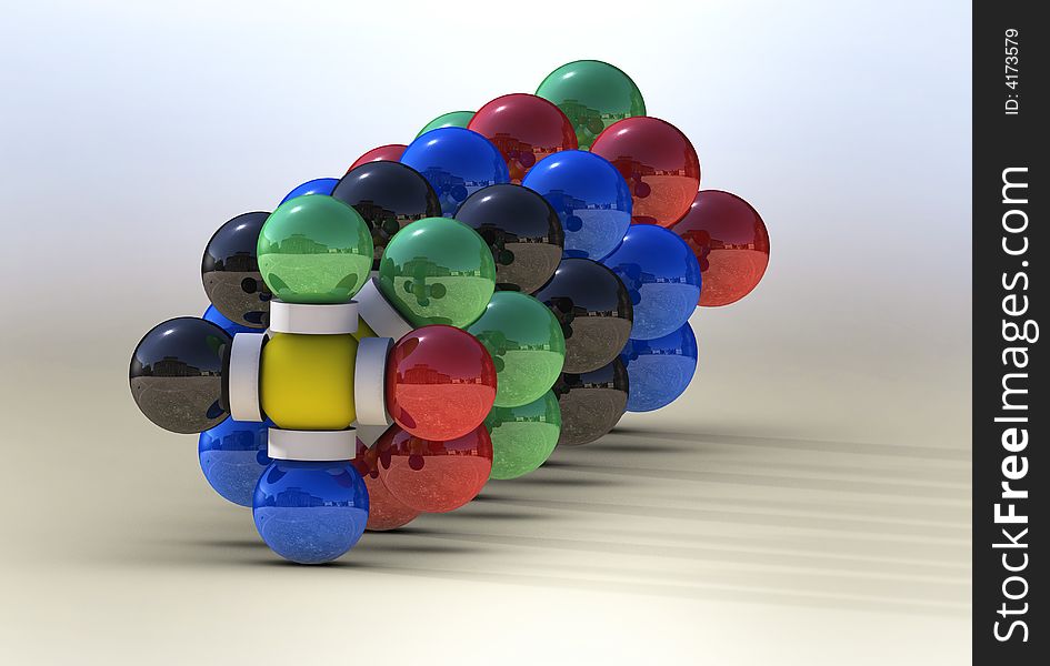 3d illustration of reflective 3d balls,. 3d illustration of reflective 3d balls,