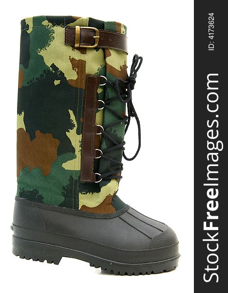 Green Rubber Boots Isolated