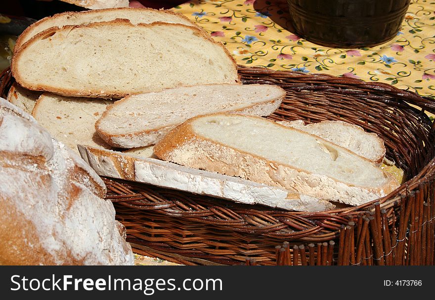 Polish bread  in the wicker basket