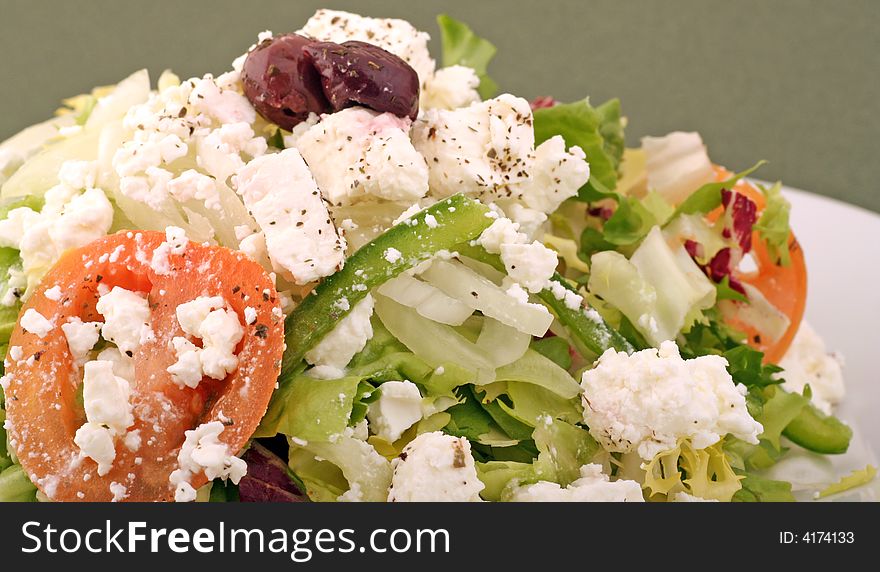 Greek salad with feta .(Studio)