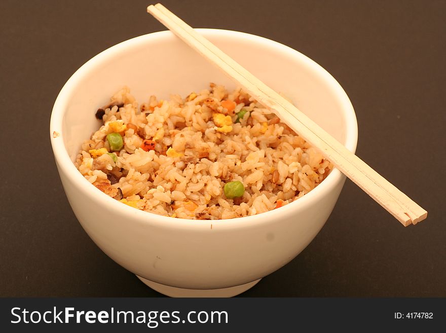 Asia rice on a black background.