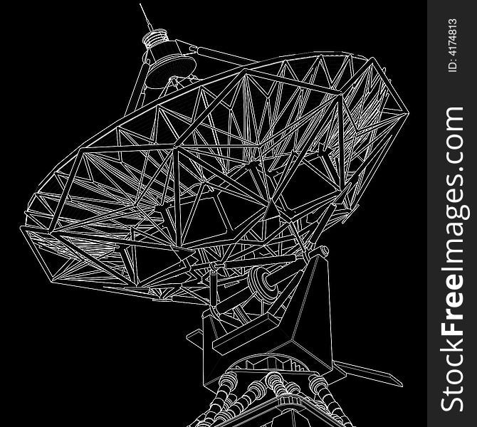 Satellite dishes antenna (doppler radar): technical draw. Satellite dishes antenna (doppler radar): technical draw