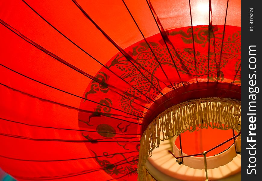 Base of large lantern hung up as decoration for the Chinese New Year. Base of large lantern hung up as decoration for the Chinese New Year