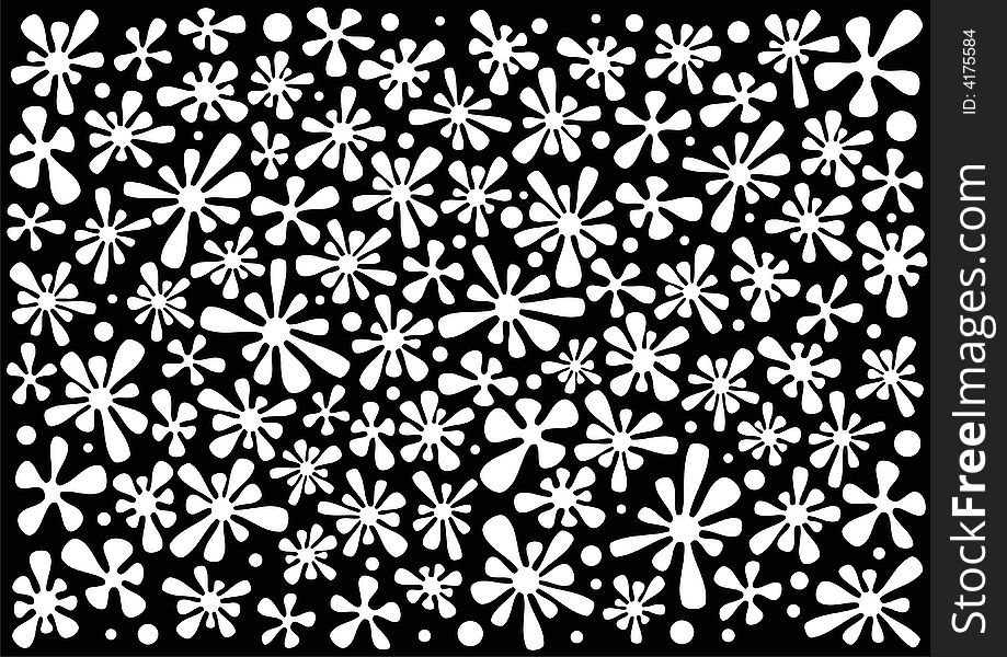 White vector blobs pattern on black background. White vector blobs pattern on black background