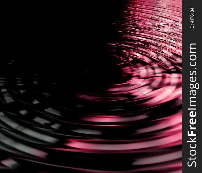 Water rippling across the screen black and reds. Water rippling across the screen black and reds