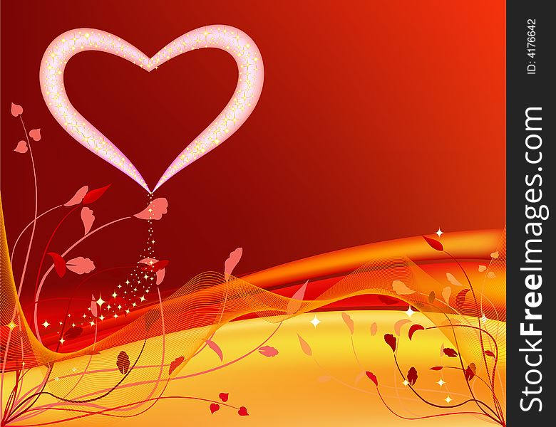 Romantic Valentine background vector illustration. Romantic Valentine background vector illustration