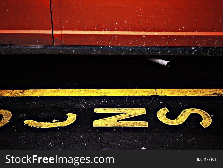 Yellow line in the street in Paris