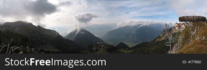 Very special panorama from top of a mountain in Tirol, Austria. Very special panorama from top of a mountain in Tirol, Austria