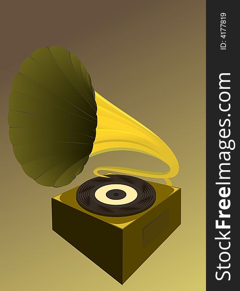 Background with a retro gramophone