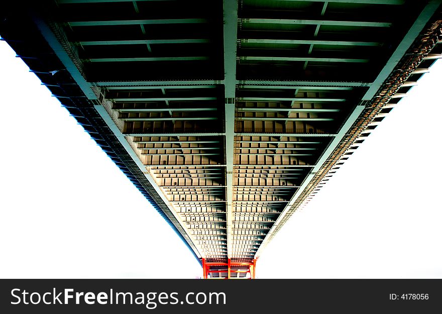 Steel construction of a bridge. Steel construction of a bridge