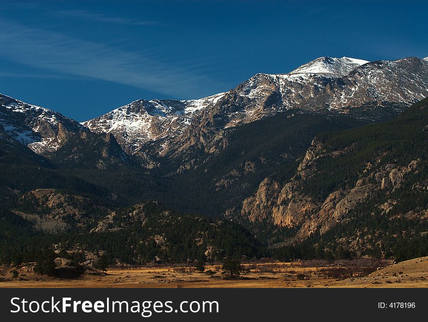 The Colorado Rocky Mountains at Estes Park. The Colorado Rocky Mountains at Estes Park.