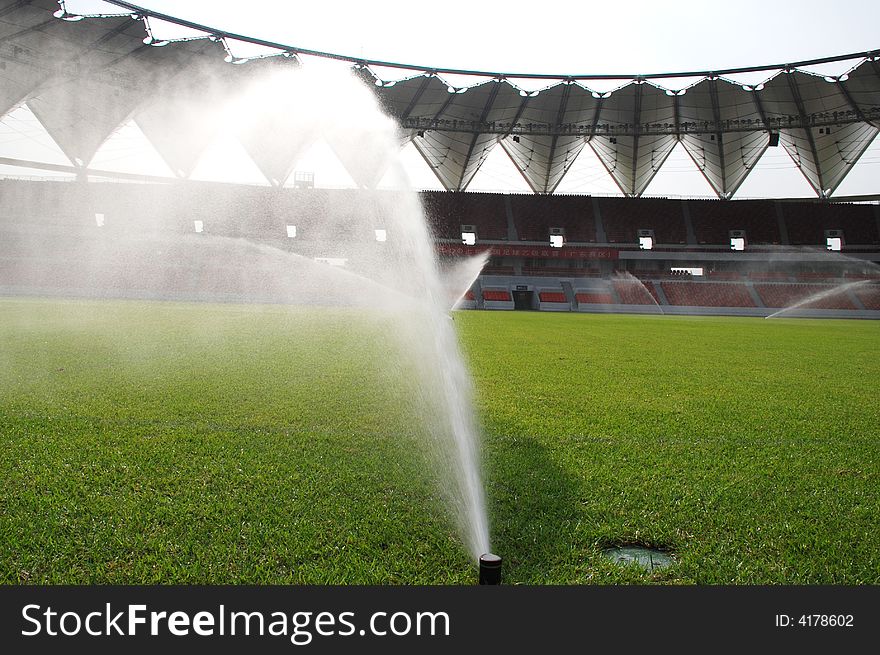 Meadow maintenance, Auto-irrigating the football pitch. Meadow maintenance, Auto-irrigating the football pitch.