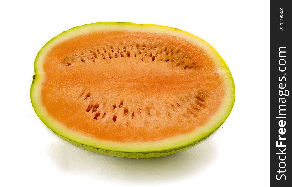 Half water mellon isolated on white background.