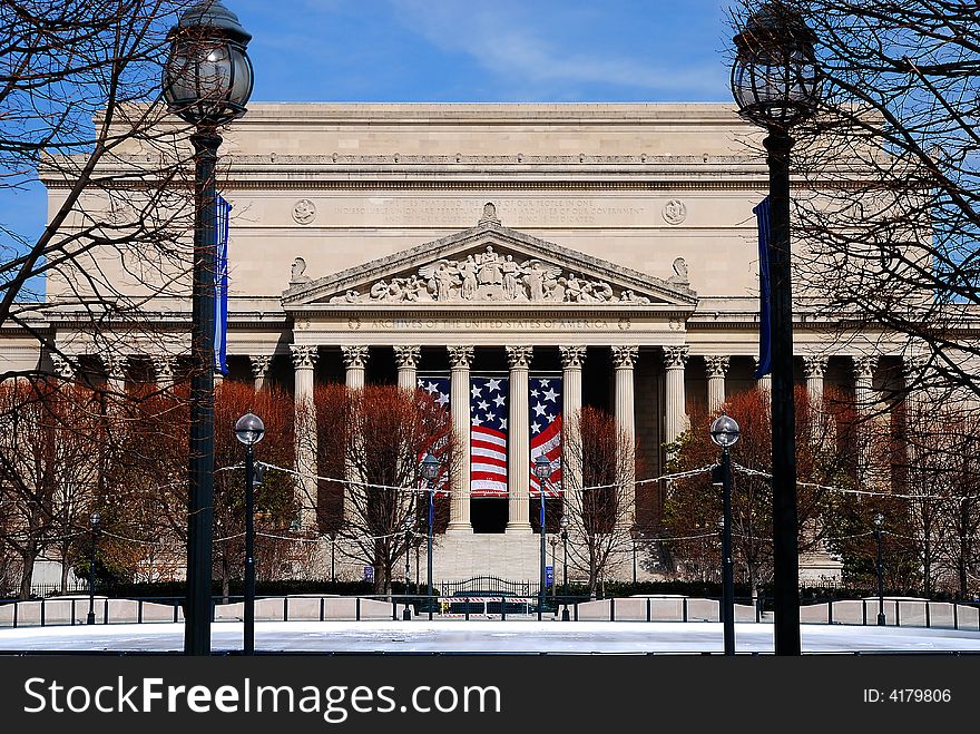 National Archives building in Washington D.C.