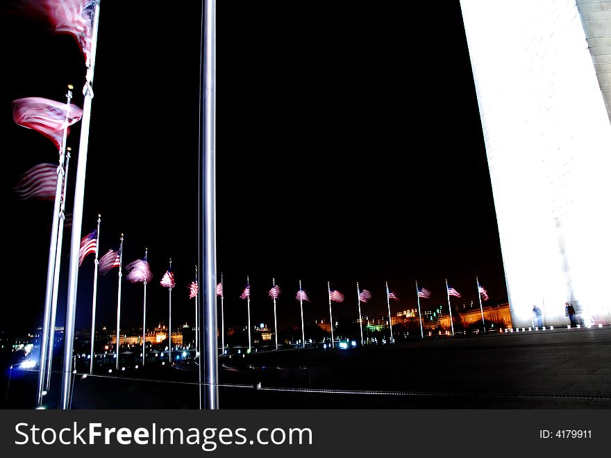 Flags Around Washington Monument 02