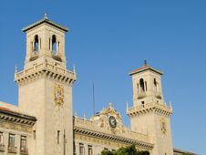 Towers And Clock Royalty Free Stock Image Towers And Clock Royalty Free Stock Image