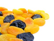 Dried Apricot And Black Plum Fruits Stock Photography