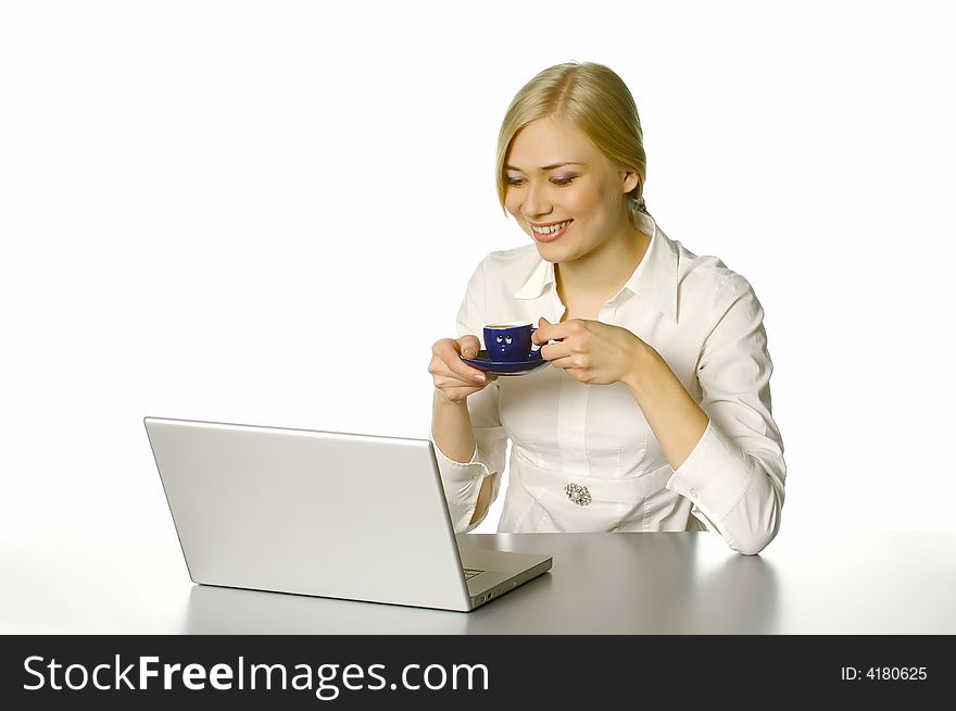 Beautiful girl with cup of coffee