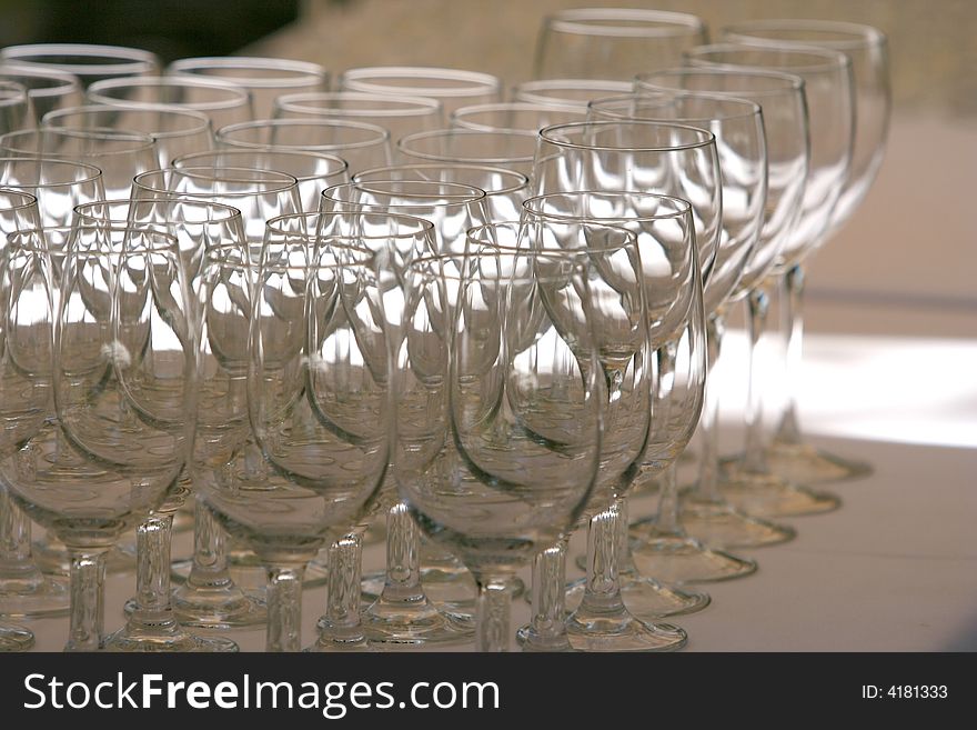 Wine Glasses at a wedding Reception