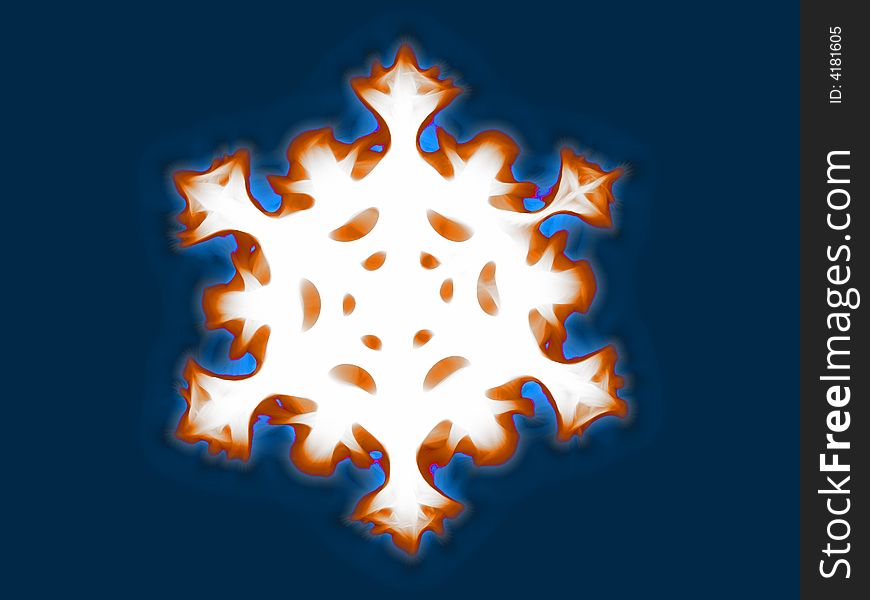 Contemporary style illustration of a snowflake. Contemporary style illustration of a snowflake