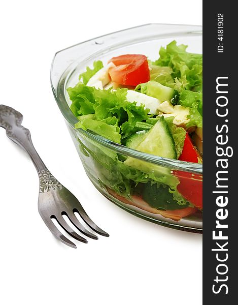 Vegitarian salad on white background