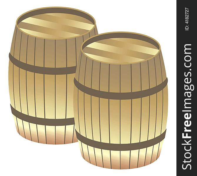 Art illustration of two barrels