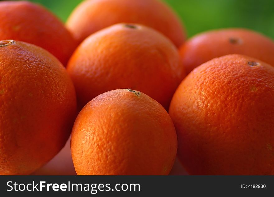 A Macro shot of Oranges.