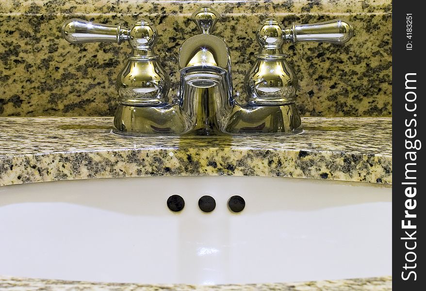 Sink with two taps