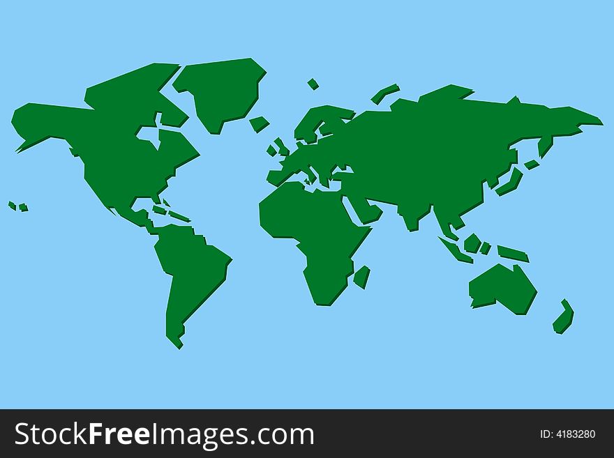 Vector illustration of world map